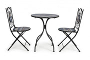 Garden set table and 2 chairs with Huston ceramic decorations