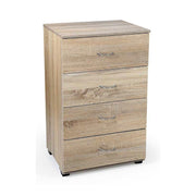 Cassettiera comodino da camera 4 cassetti rovere cm 50 x 40 x 83 h