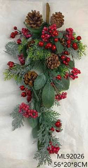 Red plastic garland cm56