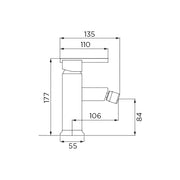 Chrome Bidet Mixer for Bathroom, 17.7 cm x 13.5 cm