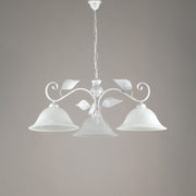 Suspension chandelier iron Silver White three lights 78x h34 cm