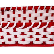 Oval red wicker basket cm45x35h12