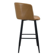 Limin Taupe Faux Leather Stool with Matte Black Legs - 100cm x 54cm x 55cm