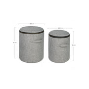 Set 2 Fabric pouf with container RADMILA Gray