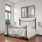 Iron bed one and a half with footboard TULIP Black 126x208x h117 cm