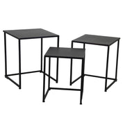 Set of 3 black tables 48 x 56 x 48