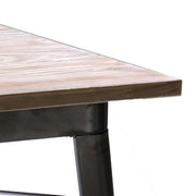 Bristol iron bar table with galvanized wood top