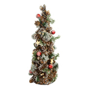 Snow-covered tree with red berries and pine cones ø19h50 cm