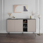 Anthracite 3-Door Sideboard in Dove Gray 142x35.5x83h