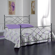 Iron double bed with footboard SOSPIRO Black 166x208x h128 cm
