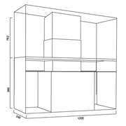 URBAN SPACE ISOLA extractor hood in burnished stainless steel 120x54 cm