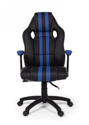 Office armchair with blue leatherette Spider armrests