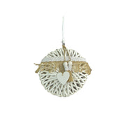 White wicker decoration with lace cmø26x7/5