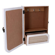 Rectangular white wooden gate keychain with 3 hooks cm20x9,5x29
