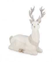 2x White Sitting Lesley Reindeer 34x39H