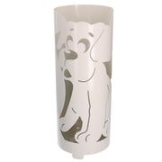 Round dog cream metal umbrella stand cmø19h49