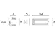 Open recessed 12W Led 4000K graphite mask line