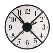 Round black and white metal clock cmø62x5