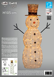 Snowman led 3D H105 cm 220 LED Series