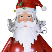Red LED metal Santa Claus cm40x30h135