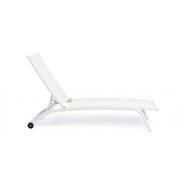 Cleopas white - white aluminum sunbed with wheels