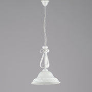 Chandelier bedroom iron White Silver one light 30x h40 cm