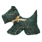 Green dog fabric doorstop cm35x5h26