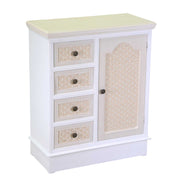 Lausanne wooden chest of drawers 1 door + 4 cream drawers cm66x32h81