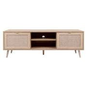 Bali 56A TV stand 2 wicker effect doors
