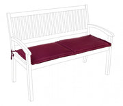 Outdoor cushion in burgundy Poly fabric 2-seater bench