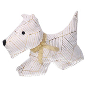 White dog fabric doorstop cm35x5h26