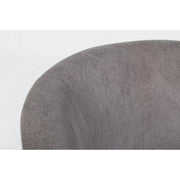 Armchair in wood and dark gray fabric BELIZE 64,5x63x h76 cm