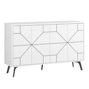 White Dune 4-Door Sideboard - L 123 x W 35 x H 77.4 cm