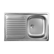 Built-in stainless steel kitchen sink with left drainer 50x79 cm