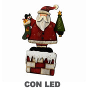 Santa claus wood with 7 led cm28x3h43