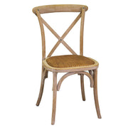Stackable cross natural wood chair 51x55x46.5 - 89h cm