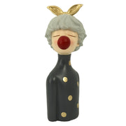 Gray polka dot resin woman cm15x14h32