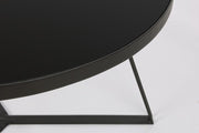 Design style black metal coffee table Ø70a - 38h