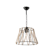 Evren ASZ0881 black metal and rope pendant lamp