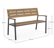 Isak anthracite garden furniture bench