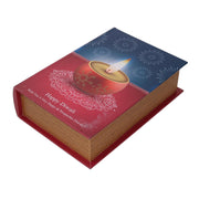 Faux leather book box with rectangular led cm29x20h8