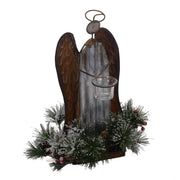 Metal angel candle holder 1p cm30x23h38