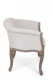 Classic armchair in wood and natural fabric Diva