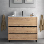 Geco100 ostippo oak bathroom cabinet with 3-drawer washbasin 100x45x86h