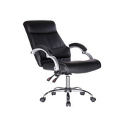 Lisbon black reclining office armchair with leatherette armrests