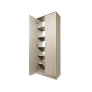 Elm multipurpose shoe cabinet in melamine wood 2 doors h182x71x38