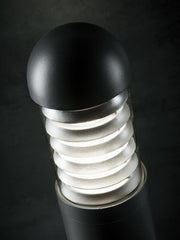 Outdoor Aluminum Cast Lamp with Transparent Glass Diffuser and Graphite Light-Breaking Fins