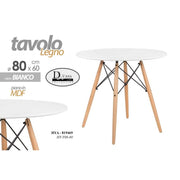 Modern urban industrial white round table cm 80