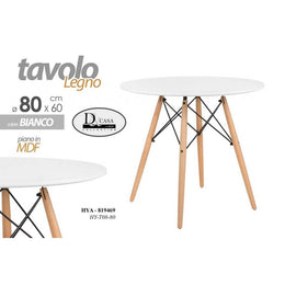 Modern urban industrial white round table cm 80