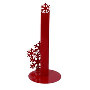 Round red snowflake metal paper towel holder cm ø15h33